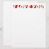 En-tête De Lettre Je T'Aime (Devant / Derrière)