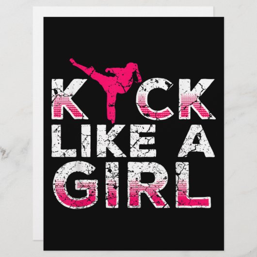 En-tête De Lettre Je Tire Comme Une Fille Karate Kickboxing (Devant / Derrière)