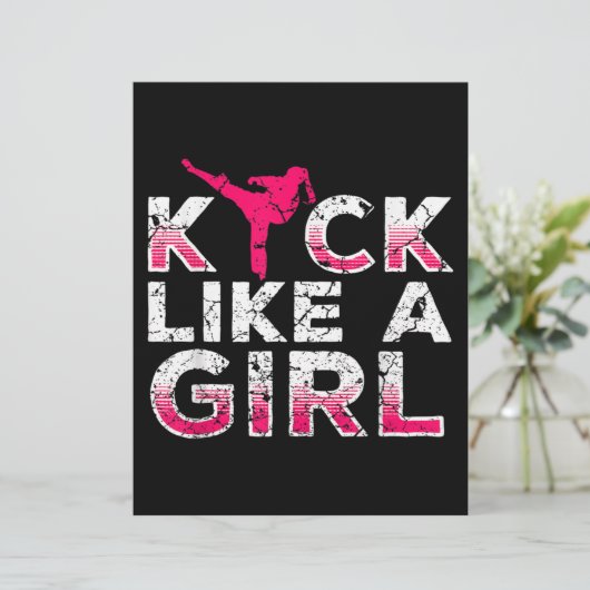 En-tête De Lettre Je Tire Comme Une Fille Karate Kickboxing (Debout devant)