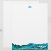 En-tête De Lettre Jésus Poisson Eaux Vives (Devant / Derrière)