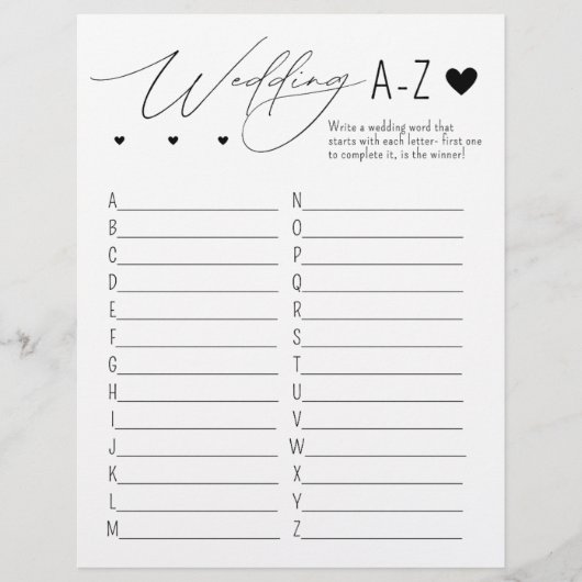 En-tête De Lettre Jeu ABC mariage (Devant)