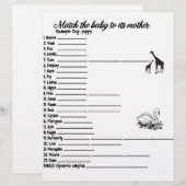 EN-TÊTE DE LETTRE JEU D'APPARIEMENT D'ANIMAUX BÉBÉS ET MAMANS (Devant / Derrière)