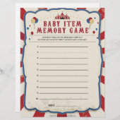 En-tête De Lettre Jeu de mémoire pour bébé [Thème de cirque] (Devant / Derrière)