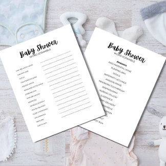 En-tête De Lettre Jeu de mots mêlés pour Baby Shower