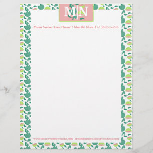 En-tête De Lettre Joli Motif de goyave d'été et verdure