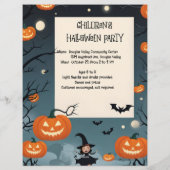 En-tête De Lettre Jolie invitation Halloween pour la fête des enfant (Dos)