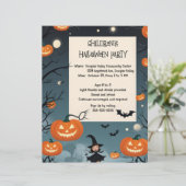 En-tête De Lettre Jolie invitation Halloween pour la fête des enfant (Debout devant)