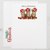 En-tête De Lettre Joyeux félins de Noël (Devant / Derrière)