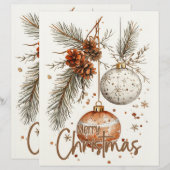 En-tête De Lettre Joyeux Noël Rustique Salutation (Devant / Derrière)