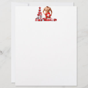 En-tête De Lettre Joyeux Noël SlipperyJoe rouge blanc argent cadeau