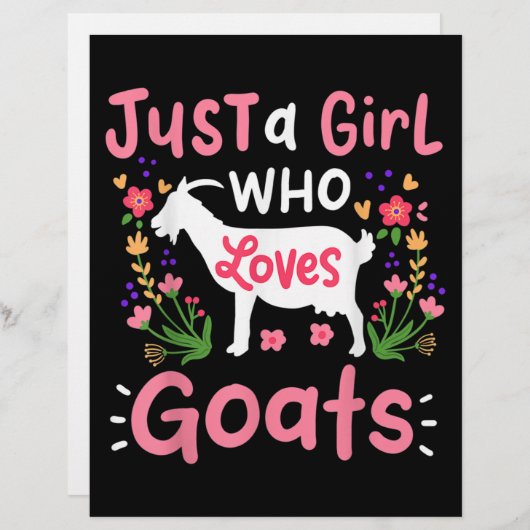 En-tête De Lettre Juste une fille qui aime les chèvres (Devant / Derrière)