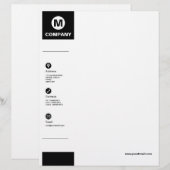 En-tête De Lettre Large Marge - Noir (Devant / Derrière)