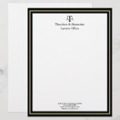 En-tête De Lettre Lawyer Office Black Modern (Devant / Derrière)