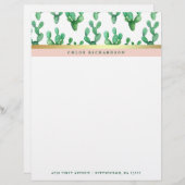 En-tête De Lettre Le cactus à la mode | rougissent et motif de (Devant / Derrière)