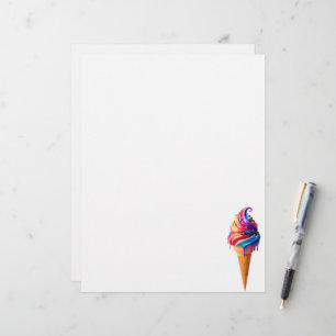 En-tête De Lettre Le cône de glace classique vibrant de SlipperyJoe'