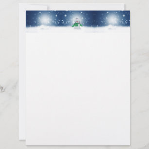 En-tête De Lettre Le personnage de bonhomme de neige de Noël adorabl