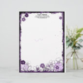 En-tête De Lettre le pourpre grunge fleurit l'en-tête de lettre (Debout devant)