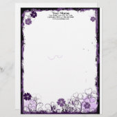 En-tête De Lettre le pourpre grunge fleurit l'en-tête de lettre (Devant / Derrière)