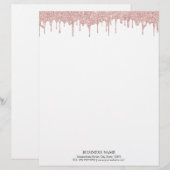 En-tête De Lettre Lecteurs de Parties scintillant or Rose moderne (Devant / Derrière)