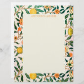 EN-TÊTE DE LETTRE LETTERHEAD WILLIAM MORRIS AVEC "POMEGRANATES" (Devant / Derrière)