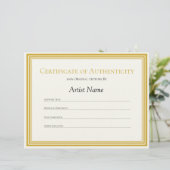 En-tête De Lettre Lettre d'art papier Certificat d'authenticité (Debout devant)