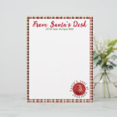 En-tête De Lettre Lettre de Père Noël avec phoque (Debout devant)