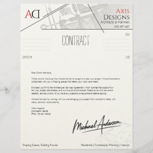 En-tête De Lettre Lettre de présentation de contrat d'architecte ave