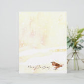 En-tête De Lettre LETTRE Joyeuse DE Noël Oiseau de neige (Debout devant)