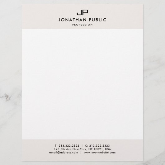 En-tête De Lettre Lettres Monogramme Modèle simple Moderne (Devant)