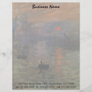 En-tête De Lettre Lever de soleil d'impression par Claude Monet, art