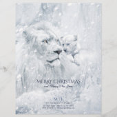 En-tête De Lettre Lion blanc & Cub sur glace - Papier de papeterie d (Dos)