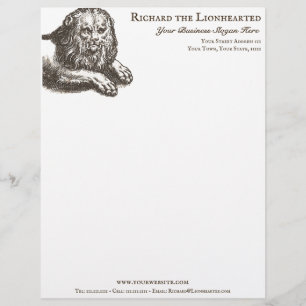En-tête De Lettre Lion vintage gravant le style antique élégant