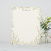 En-tête De Lettre Little White Flowers Frame Stationery Paper (Debout devant)