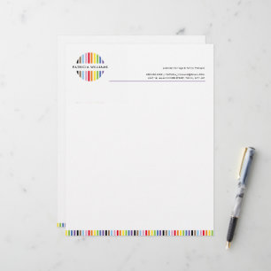 En-tête De Lettre logo à rayures MINIMALISTE MODERNE arc-en-ciel fie