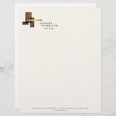 En-tête De Lettre Logo d'architecture moderne du milieu du siècle II (Devant / Derrière)