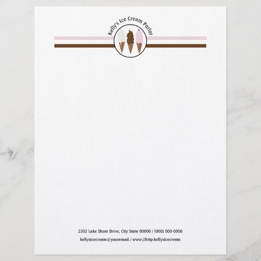 En-tête De Lettre Logo de l'atelier de crème glacée (Devant)