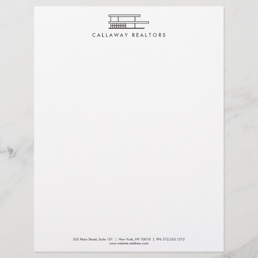 En-tête De Lettre Logo de maison moderne unique Noir/Blanc Immobilie (Devant)