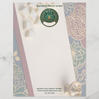 En-tête De Lettre Logo de motifs de rangoli pour petite entreprise d