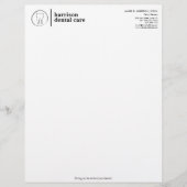 En-tête De Lettre Logo Dentiste noir/blanc (Devant)