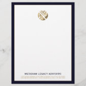 En-tête De Lettre Logo d'entreprise Bordure bleue marine (Devant)