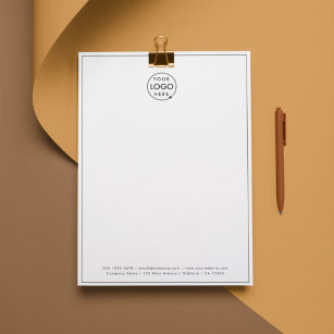 En-tête De Lettre Logo d'entreprise   Bordure simple minimaliste mod