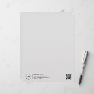 En-tête De Lettre Logo d'entreprise moderne QR Code gris