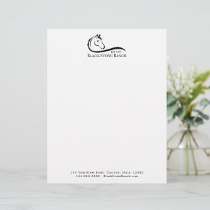 En-tête De Lettre Logo du ranch cheval marque équestre stable