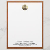 En-tête De Lettre Logo en forme d'en-tête d'or du planificateur immo (Devant)