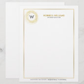 En-tête De Lettre Logo Gold Faux Parties scintillant Circle (Devant / Derrière)