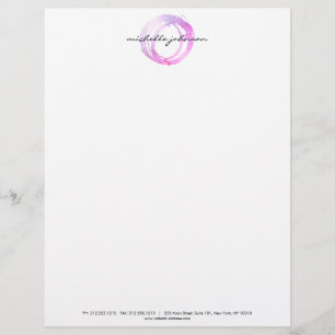En-tête De Lettre Logo Luxe Pink Cercle Designer