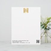 En-tête De Lettre Logo noir blanc d'entreprise code QR (Debout devant)