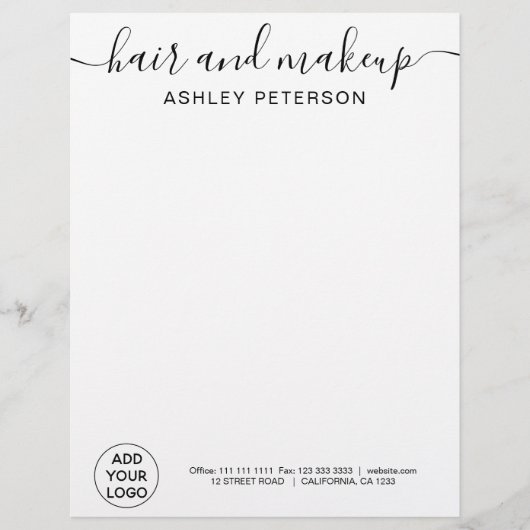 En-tête De Lettre Logo professionnel noir blanc simple typographie (Devant)