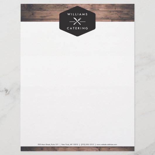 En-tête De Lettre Logo Rustique Crossed Fork Couteau Logo Distressed (Devant)