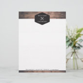 En-tête De Lettre Logo Rustique Crossed Fork Couteau Logo Distressed (Debout devant)